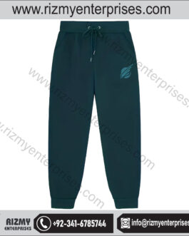 Dive into Comfort with the Dark Teal Cotton-Fleece Trousers