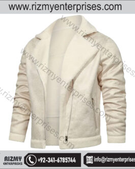 Embrace Warmth in Style with Half White Fleece Zip Jacket