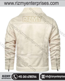 Embrace Warmth in Style with Half White Fleece Zip Jacket